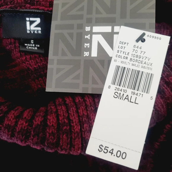 💚5/$25 NWT IZ Byer Cowel Neck Asymmetrical Zipper Long Tunic Sweater Mini Dress - Picture 6 of 6